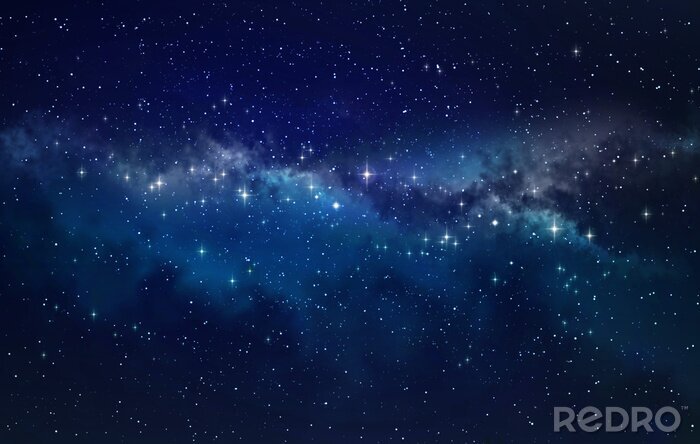 Fototapete Dunkelblaue Galaxie mit Sternen