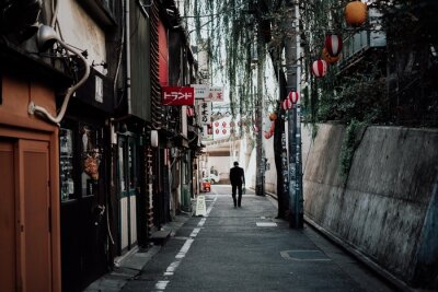 Fototapete Dunkle Straße in Tokio