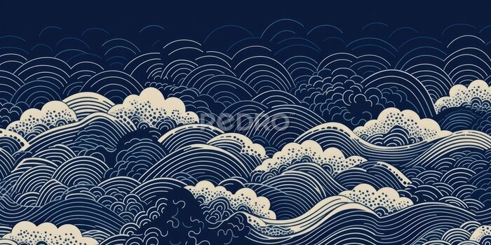 Fototapete Dunkle Wellen orientalischer Gewässer