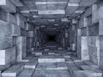 Fototapete Dunkler Tunnel geometrisch