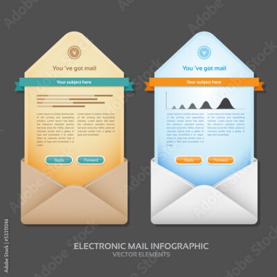 Fototapete E-Mail-Infografik Vektor-Illustration