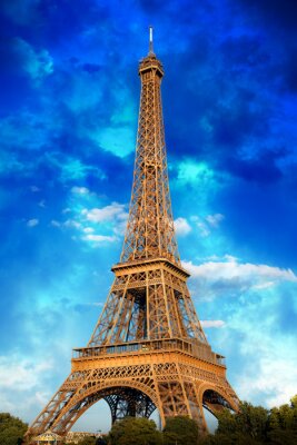 Fototapete Eiffelturm am blauen Himmel