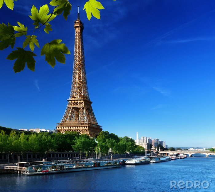 Fototapete Eiffelturm am wolkenlosen Himmel