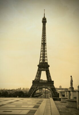 Fototapete Eiffelturm in Sepia Retro