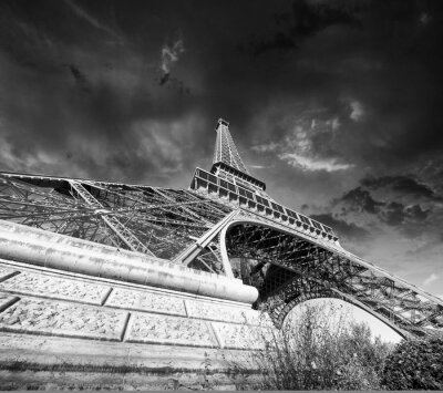 Fototapete Eiffelturm schwarz-weiß