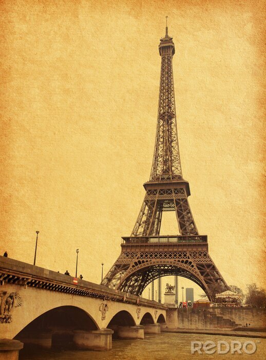 Fototapete Eiffelturm Sepia Retro