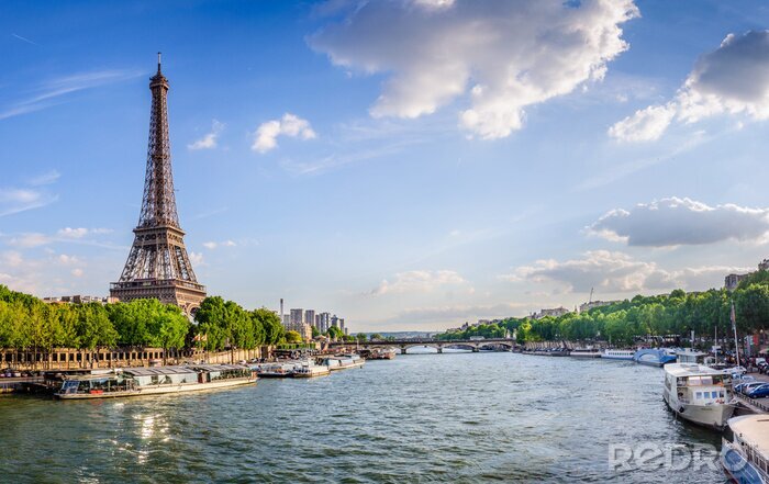 Fototapete Eiffelturm und Seine in Paris