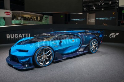 Fototapete Ein ausgestellter blauer Bugatti