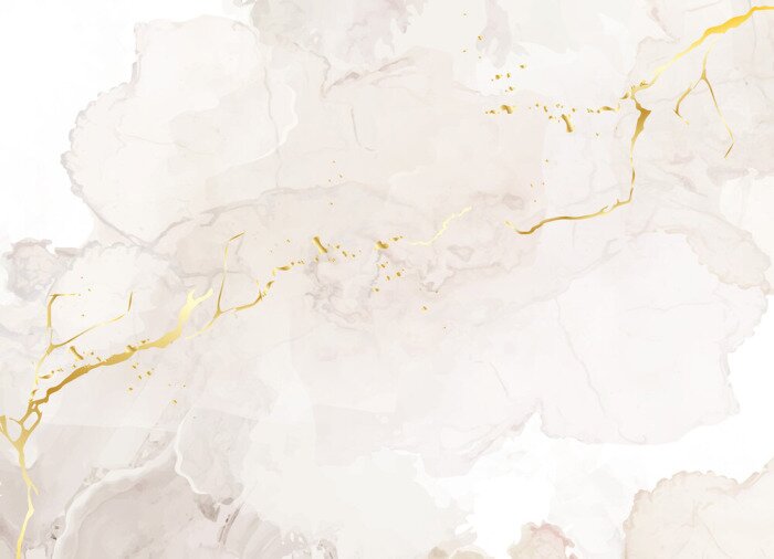 Fototapete Ein beiger Fleck, der mit einem goldenen Band geschnitten ist