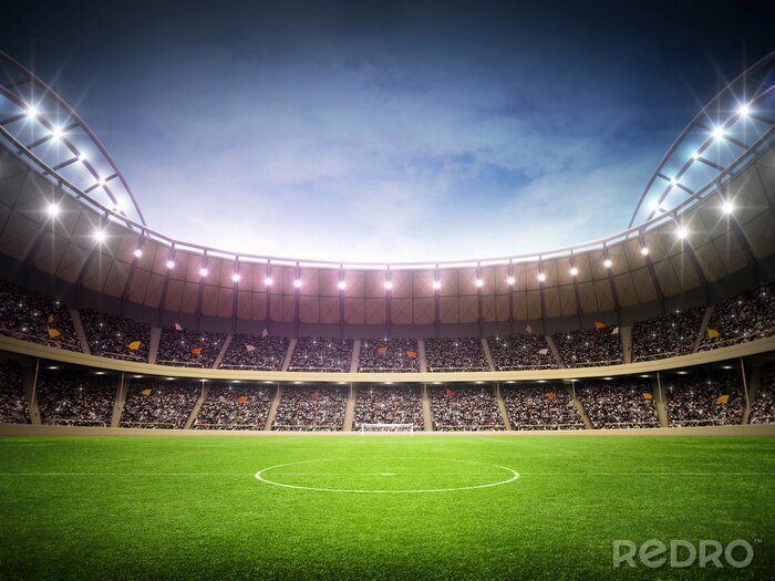 Fototapete Ein Blick auf die vollbesetzten Tribünen im Fußballstadion
