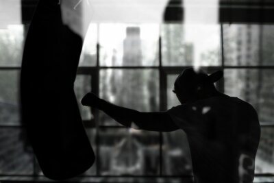 Fototapete Ein Boxer beim Training