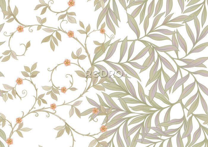 Fototapete Ein florales Muster, inspiriert von alten Designs