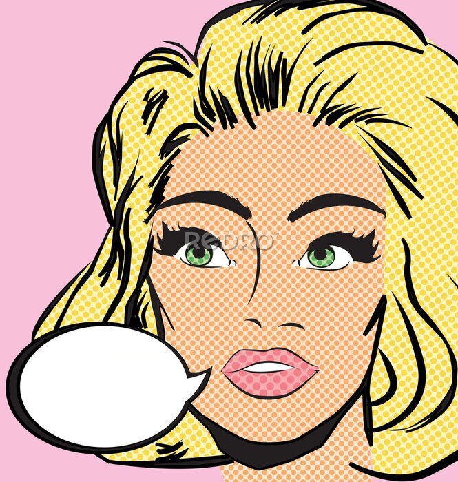 Fototapete Ein Frauenporträt im Comic-Stil