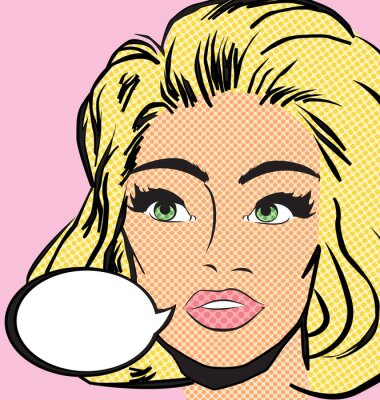 Fototapete Ein Frauenporträt im Comic-Stil