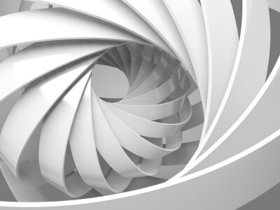 Fototapete Ein weißer spiralförmiger 3D-Tunnel