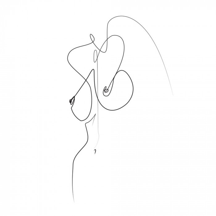Fototapete Eine minimalistische Zeichnung eines weiblichen Körpers