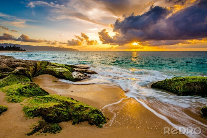 Fototapete Eine schöne hawaiianische Sonnenuntergang