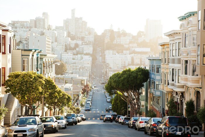Fototapete Eine steile Straße in San Francisco