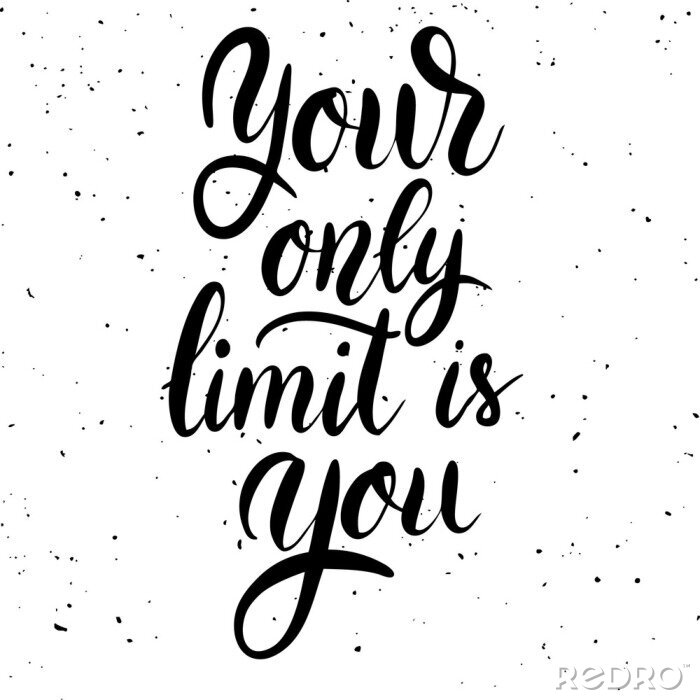 Fototapete Einfacher motivierender Slogan auf weißem Hintergrund