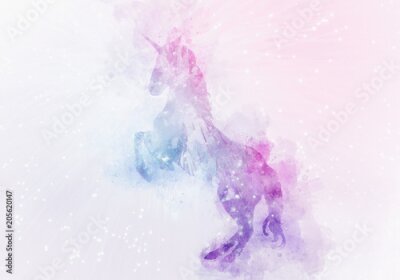 Fototapete Einhorn in Lilatönen