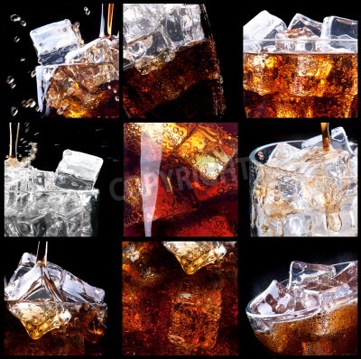 Fototapete Eiswürfel im Getränk