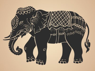 Fototapete Elefant Schwarz Weiß Darstellung