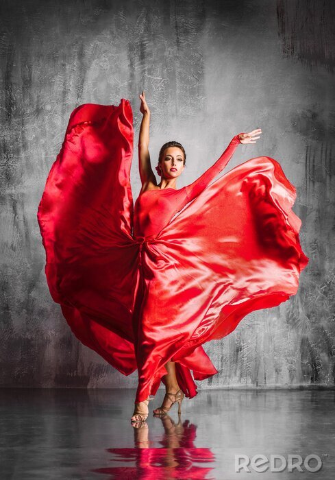 Fototapete Elegante Balletttänzerin in Rot