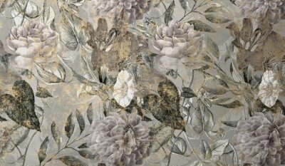 Fototapete Eleganter Blumenaufkleber