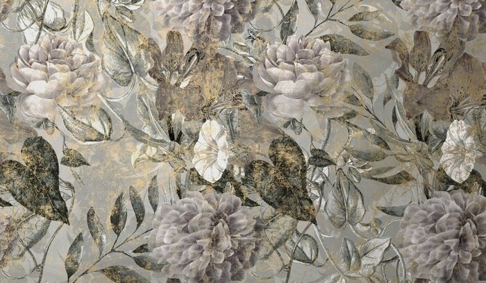 Fototapete Eleganter Blumenaufkleber