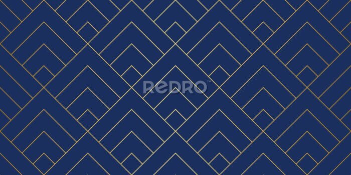 Fototapete Elegantes geometrisches Muster auf marineblauem Hintergrund