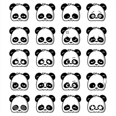 Fototapete Emotikons mit pandas