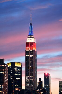 Fototapete Empire State Building am rosa Himmel