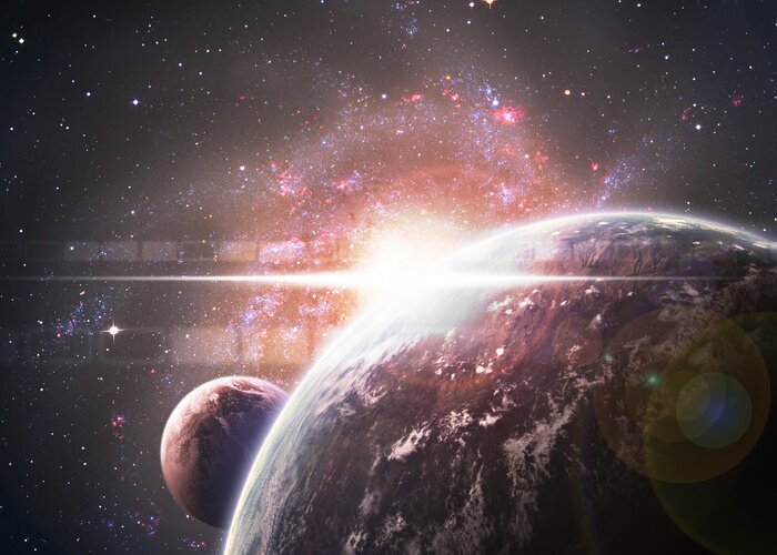 Fototapete Erde und Galaxie