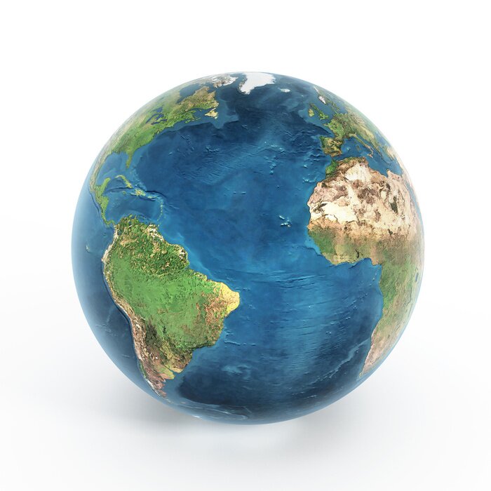 Fototapete Erdkugel im weißen Hintergrund