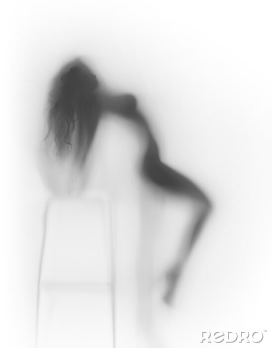 Fototapete Erotische Aufnahme der Silhouette einer Frau