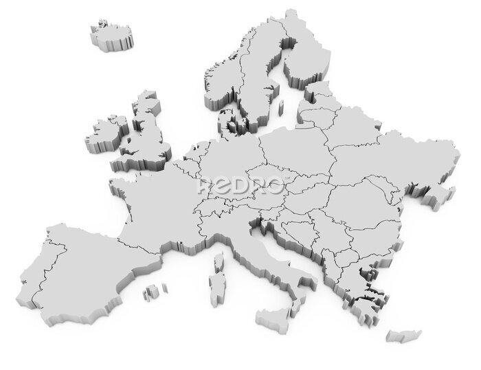 Fototapete Europa 3D-Karte
