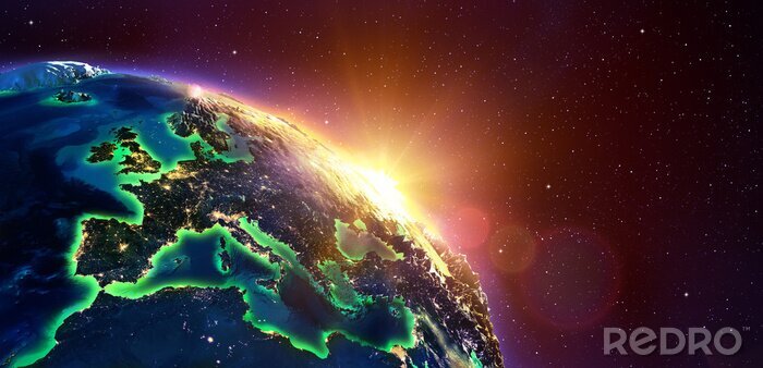 Fototapete Europa aus dem Weltraum