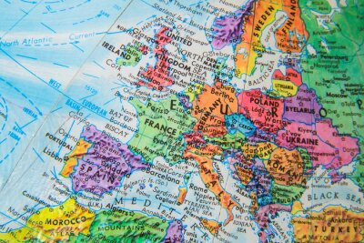 Fototapete Europa Karte auf dem Globus