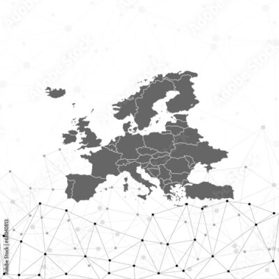 Fototapete Europa-Karte Hintergrund Vektor, Illustration für Kommunikation