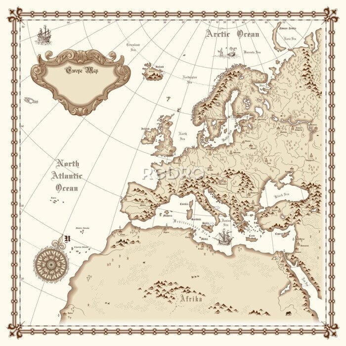 Fototapete Europa Karte Vektor