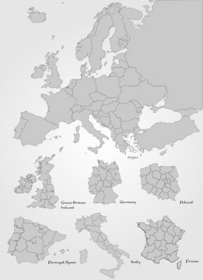 Fototapete Europa mit Ländern