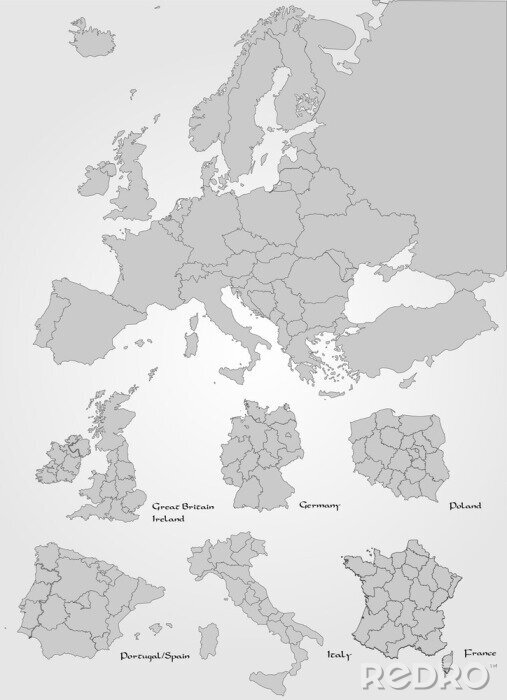 Fototapete Europa mit Ländern