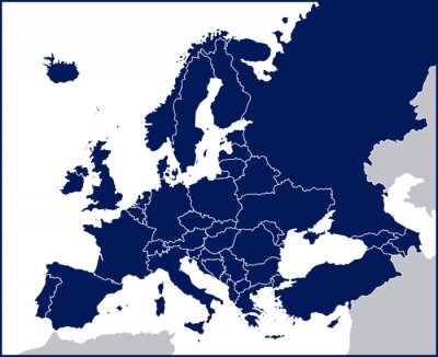 Fototapete Europa politische Karte