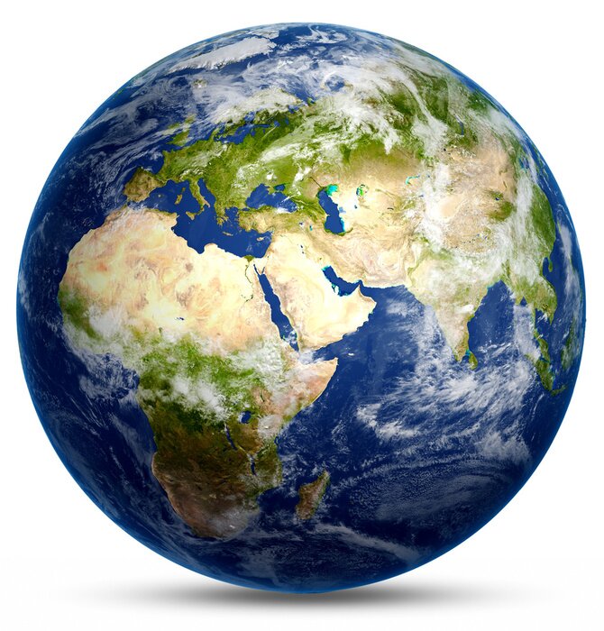 Fototapete Europa vom Weltraum aus 3D