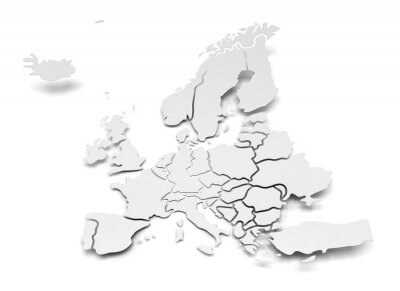 Europakarte in minimalistischer Ausgabe