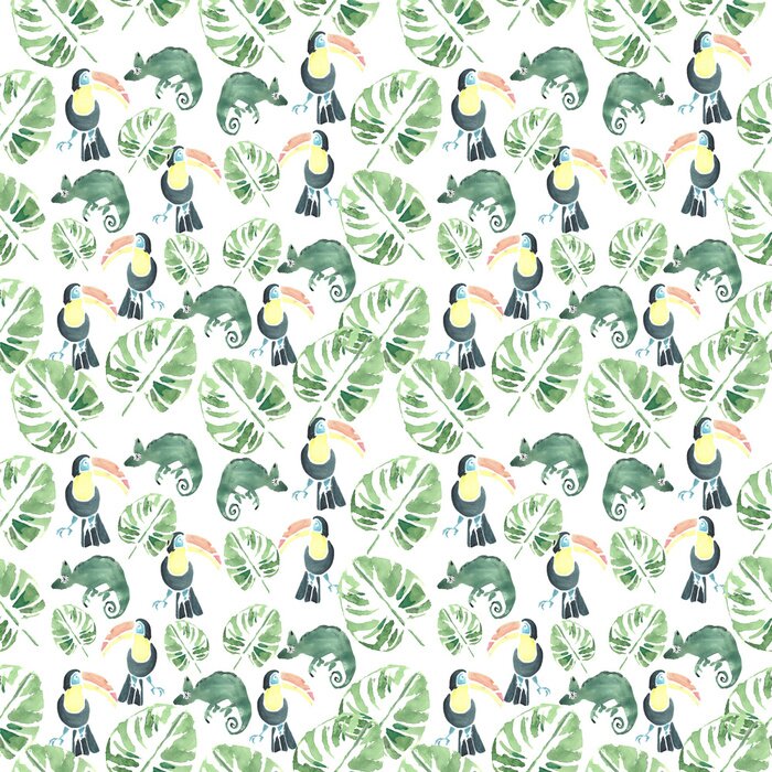 Fototapete Exotische Natur mit Tieren