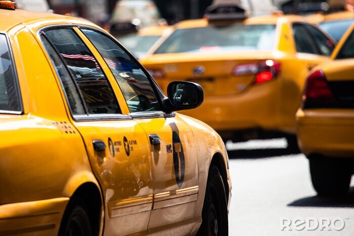 Fototapete Fahrende Taxis auf Times Square