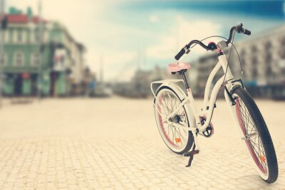 Fototapete Fahrrad auf dem Stadtplatz