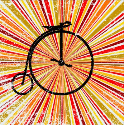 Fototapete Fahrrad auf farbigem Hintergrund