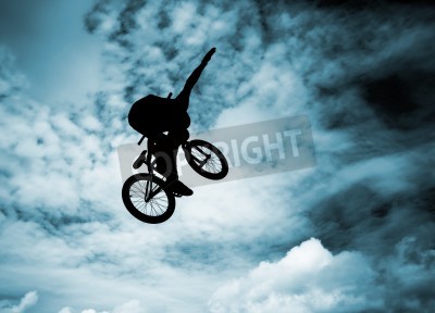 Fototapete Fahrrad in der Luft